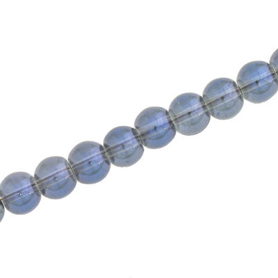 6 MM ROUND GLASS BEADS BLUE / GRAY - 125 PCS