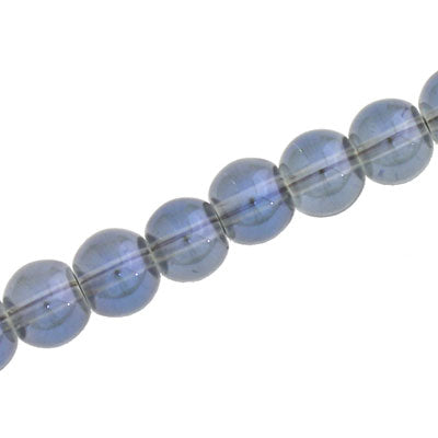 8 MM ROUND GLASS BEADS BLUE / GRAY - 102 PCS