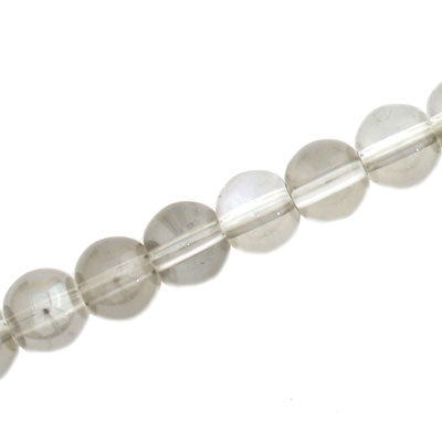 8 MM ROUND GLASS BEADS SMOKY- 102 PCS