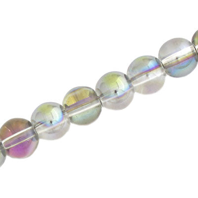 8 MM ROUND GLASS BEADS RAINBOW - 102 PCS