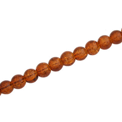 4 MM ROUND GLASS CRACKLE BEADS TOPAZ - 200 PCS
