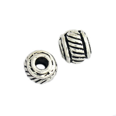 5.5 X 5 MM SILVER METAL BEADS - 50 PCS