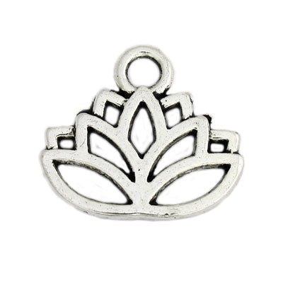 LOTUS CHARM 15 MM SILVER - 20 PCS