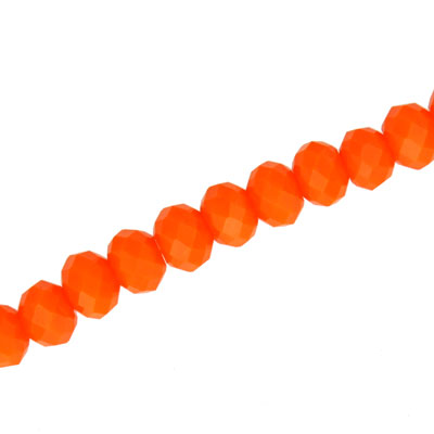 6 X 4 MM CRYSTAL RONDELLE BEADS OPAQUE BRIGHT ORANGE - APPROX 100 / PCS