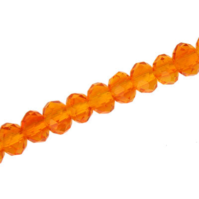 6 X 4 MM CRYSTAL RONDELLE BEADS ORANGE - APPROX 100 / PCS