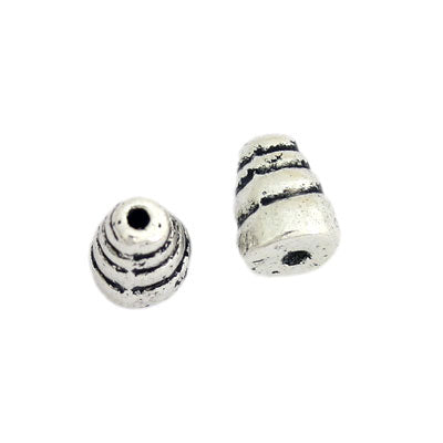 6 X 4 MM SILVER METAL BEADS - 60 PCS