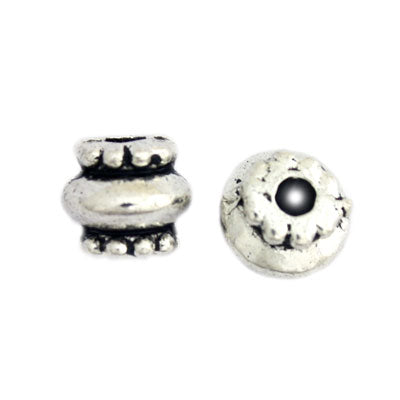 6 X 7 MM SILVER METAL BEADS - 20 PCS
