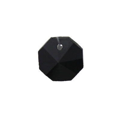 10mm 1 hole jet crystal octagon 10pcs