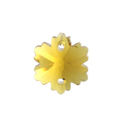 14 MM FLOWER 2 HOLE AMBER - 6 PCS
