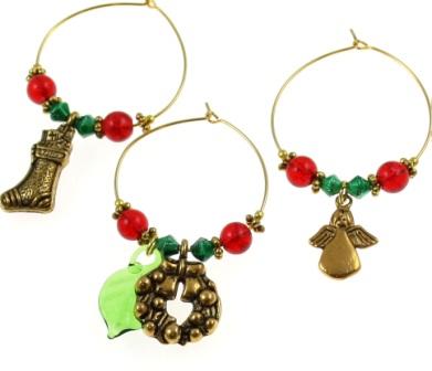 christmas wine charms pack of 3 Kit