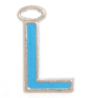 16mm L blue enamel charm