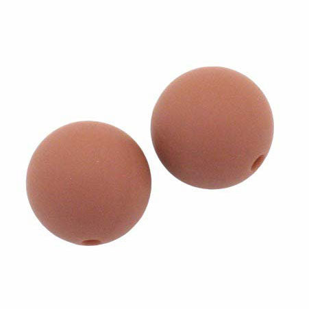 15 MM ROUND SILICONE LIGHT BROWN - 5 PCS