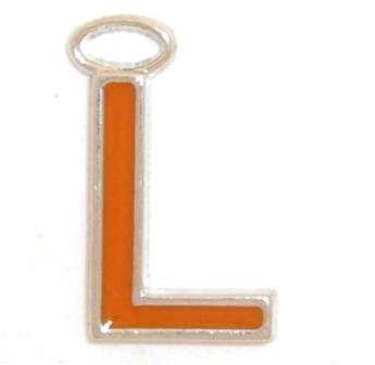 16mm L orange enamel charm