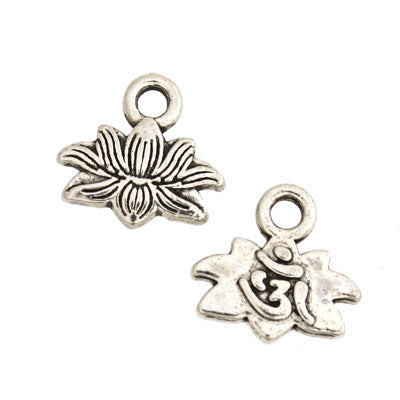 LOTUS CHARM 10 MM SILVER - 30 PCS