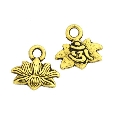 LOTUS CHARM 10 MM GOLD - 24 PCS