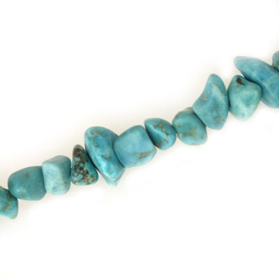 MAGNESITE  CHIP TURQUOISE LARGE - 90 CM STRAND