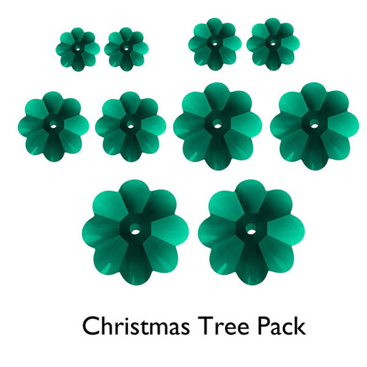 Teal crystal margarita pack for christmas tree earrings 10pcs