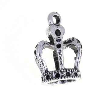 crown charm 25 mm silver - 2 pcs