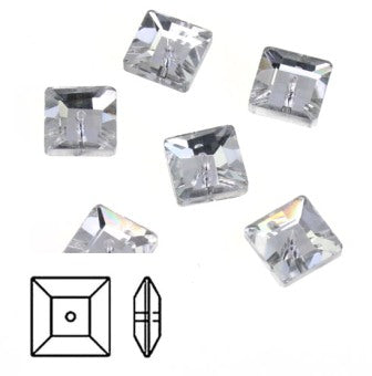 6mm silver sqaure 12pcs