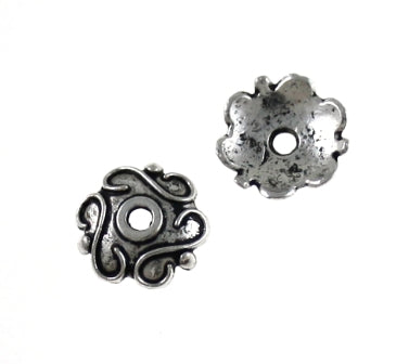 11mm silver bead cap 26pk
