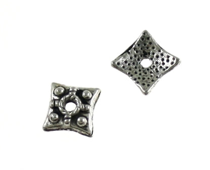 7mm silver bead cap 42pk