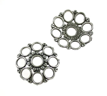 30mm silver bead cap 5pk