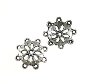 15mm silver bead cap 20pk