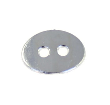 13x10mm silver oval 2 hole spacer - 36 pieces