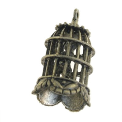 42mm antique bird in cage 1pc