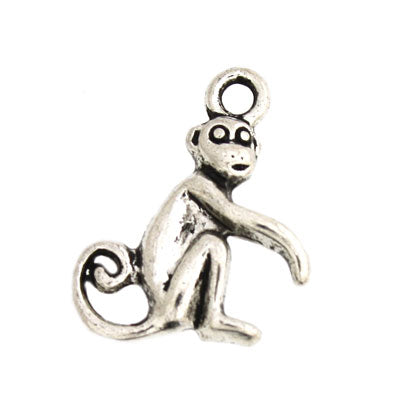 MONKEY CHARM 16 X 12 MM SILVER - 20 PCS