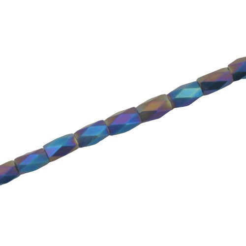 4.5 X 2.8 MM CRYSTAL BEADS METALLIC DARK BLUE - APPROX 100 PCS