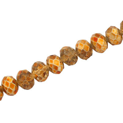 10 X 8 MM CRYSTAL RONDELLE BEADS GOLD / COPPER - APPROX 72 / PCS