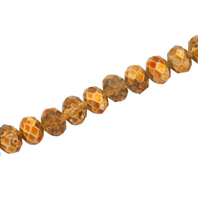 8 X 6 MM CRYSTAL RONDELLE BEADS GOLD / COPPER - APPROX 72 / PCS