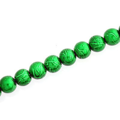 6 MM ROUND GLASS MYSTERY BEADS GREEN - 140 PCS