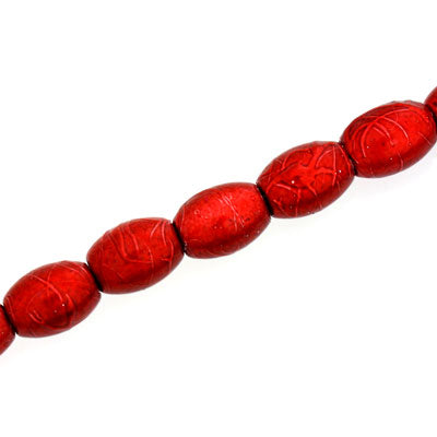 11 X 8 MM OVAL GLASS MYSTERY BEADS RED - 72 PCS