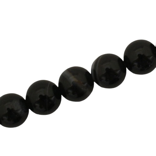 BLACK LINED AGATE 12 MM ROUND BEADS - APPROX 33 PCS