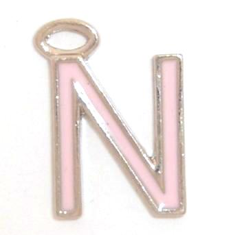 16mm N pink enamel charm