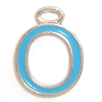 16mm O blue enamel charm