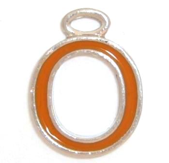 16mm O orange enamel charm