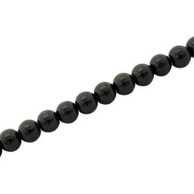 4 MM ROUND GLASS BEADS BLACK - 205 PCS