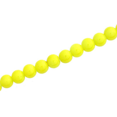 4 MM ROUND GLASS OPAQUE BEADS YELLOW - 205 PCS