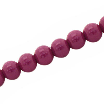 8 MM ROUND GLASS OPAQUE BEADS BOYSENBERRY - 105 PCS