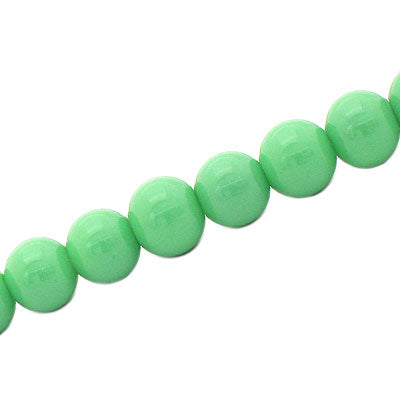 8 MM ROUND GLASS OPAQUE BEADS LIGHT GREEN - 105 PCS