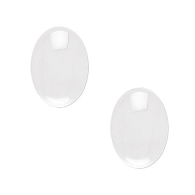 25 X 18 MM CLEAR GLASS OVAL CABOCHONS - 8 PCS