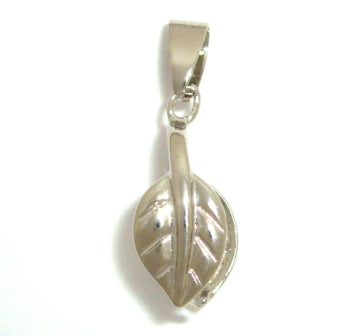 20mm silver leaf pinch bail 1pc