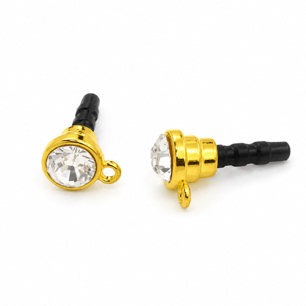 20mm Crystal Phone Charm Connector – Gold – 6pcs