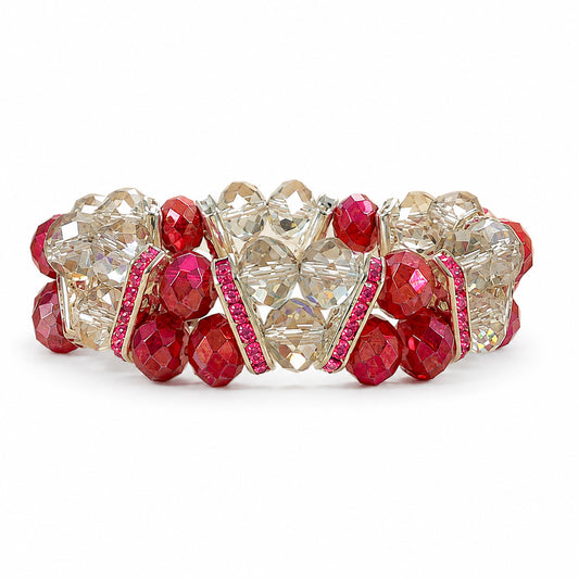 CRYSTAL DIAGONAL BRACELET KIT - CRANBERRY / GREY
