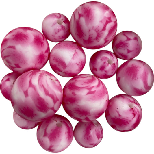 SILICONE BEADS - PINK CLOUDS