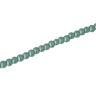 3 MM ROUND GLASS PEARL BEADS - APPROX  215/PCS - LIGHT AQUA