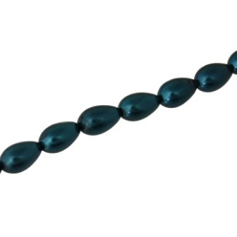 13 X 8 MM GLASS PEARL TEAR DROP BEADS - APPROX 65 / PCS - TEAL